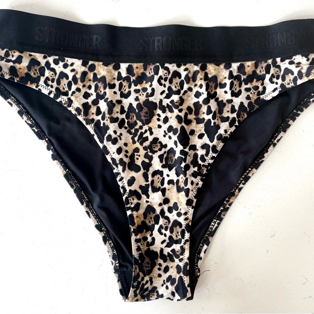 Gently Used European brand ‘Stronger’ women Leopard Print Bikini Bottoms Size M